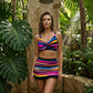 Dames gestreepte tweedelige bikini