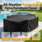 ☔Tuinmeubelen afdekken met een hoes die bij storm niet wegwaait – 210D Oxford Tuinmeubelhoes | Waterdicht | UV-bestendig | 6 Maten | Zwart of Zilver ☀️🌧️