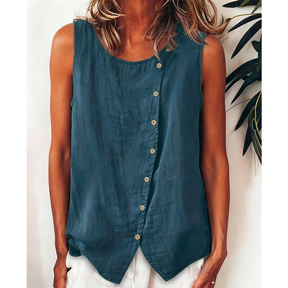 🔥HALVE PRIJS Asymmetrisch Knoop Topje Ademend Los Zomer Mouwloos Top