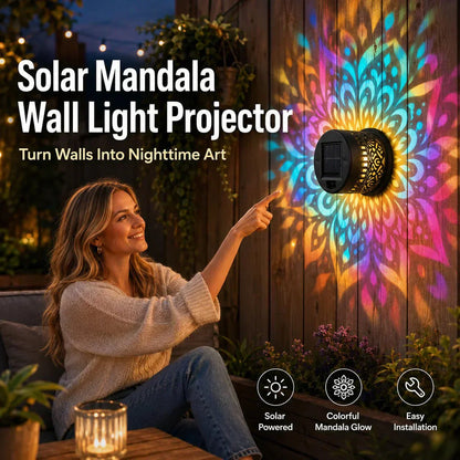 🎁 Vaderdag special – 50% KORTING! 🌀 Mandala zonne-lamp – Unieke patroonprojectie, 2-in-1 vloer & wand – IP65 waterdicht – automatisch aan/uit 🌿💚