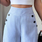 👖50% KORTING!✨Hoge Taille Gestreepte Wijde Pijp Broek