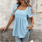 Dames Babydoll Tuniektop met Vierkante Halslijn