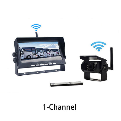 🌙✨ Ook in het donker kraakhelder zicht! 7-inch HD draadloos camerasysteem met nachtzicht – parkeer als een pro!