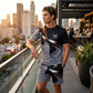 Heren T-shirt en Short Set met Abstracte Print