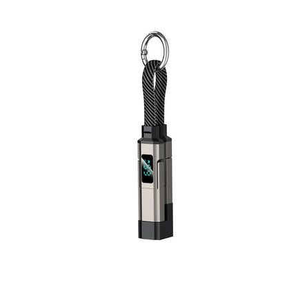 🔌 4-in-1 Oplaadkabel met Digitaal Display & Sleutelhanger – Snelladen, Knikbestendig & Compact