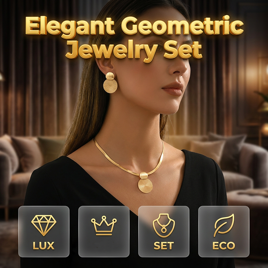 Moderne geometrische sieradenset met ketting en oorbellen