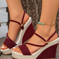 Dames Sleehak Sandalen met Gevlochten Enkelbandje | Zomerse Wedge Hakken