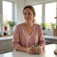 🌸 Casual damestop met V-hals en kanten rand