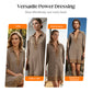 🌸 50% OFF NOW! 🌸Women's Leopard Trim Striped Collared Tunic Dress