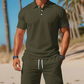 🔥50% KORTING zolang de voorraad strekt!🎉 Heren Zomer 2-Delig Set Poloshirt en Shorts