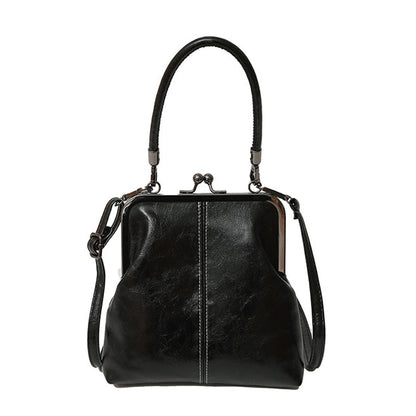 👜 50% KORTING NU! 💋 Dames Kiss Lock Crossbody Tas met Bovenhengsel – Vintage messing sluiting & gestructureerde vorm – Afneembare riem, perfect voor dagelijks gebruik of dinerdates ✨