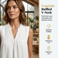 Dames Polkadot Mouwloze Top met Kant V-hals