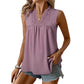 Dames Polkadot Mouwloze Top met Kant V-hals