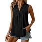 Dames Polkadot Mouwloze Top met Kant V-hals