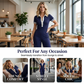 2-delige set met shirt & broek voor dames – Klassieke V-hals, high-waisted flared broek & ultrazachte mix – Van werk tot weekend