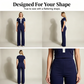 2-delige set met shirt & broek voor dames – Klassieke V-hals, high-waisted flared broek & ultrazachte mix – Van werk tot weekend