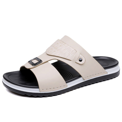 📢📢61% OFF !! ⏰Men's Faux Leather Slip-On Sandals