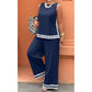 Tweedelige dames set met mouwloze top en wijde broek