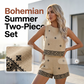 Dames Set met Bohemian Print: Mouwloze Top en Shorts