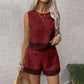 Dames Set met Bohemian Print: Mouwloze Top en Shorts