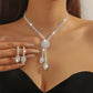 Dames Zirkoon Bloemen Ketting & Oorbellen Set