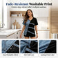Chique T-shirt met denimprint, V-hals en korte mouwen voor dames