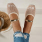 Dames elegante instappers met ademend en opengewerkt design