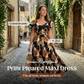 Dames Retro Bloemenprint Geplooide Maxi-jurk