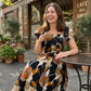 Dames Retro Bloemenprint Geplooide Maxi-jurk