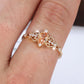 Vintage ring met hol patroon en ovale strass