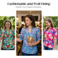 Dames zomerse top met bloemenprint en pofmouwen