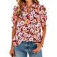 Dames zomerse top met bloemenprint en pofmouwen