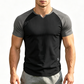 Heren sport-T-shirt met V-notch en raglanmouwen