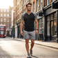 Heren sport-T-shirt met V-notch en raglanmouwen