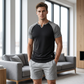 Heren sport-T-shirt met V-notch en raglanmouwen