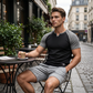 Heren sport-T-shirt met V-notch en raglanmouwen