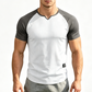 Heren sport-T-shirt met V-notch en raglanmouwen