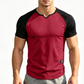Heren sport-T-shirt met V-notch en raglanmouwen