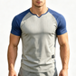 Heren sport-T-shirt met V-notch en raglanmouwen