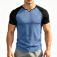 Heren sport-T-shirt met V-notch en raglanmouwen