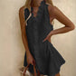 Dames minijurk met ruches en knoopsluiting