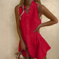 Dames minijurk met ruches en knoopsluiting