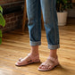 Dames platte zomersandalen met dubbele gesp