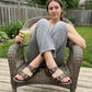 Dames platte zomersandalen met dubbele gesp