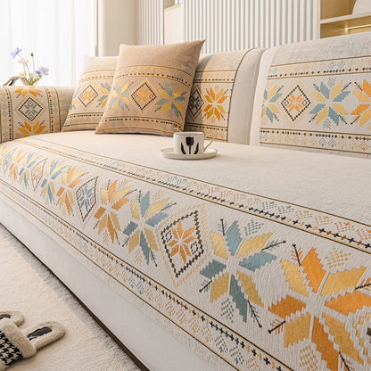 Antislip bohemien chenille bankkussenhoes