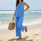 Moeiteloze zomerse V-hals loungewear set