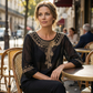Dames Geborduurd Katoen-Linnen Blouse