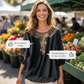Dames Geborduurd Katoen-Linnen Blouse