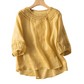 Dames Geborduurd Katoen-Linnen Blouse