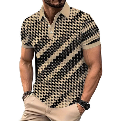 Heren Geometrische Print Overhemd met Kraag